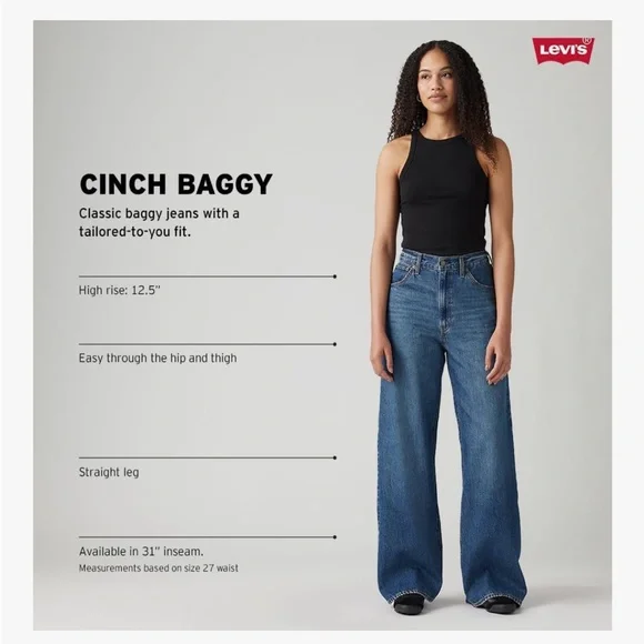 Levi’s Cinch Baggy Black Women's Jeans - Picture 5 of 9
